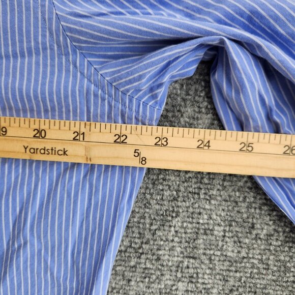 Love Moschino Button Up Shirt Long Sleeve Blue Striped Size 16.5 Designer Heart - Picture 14 of 16
